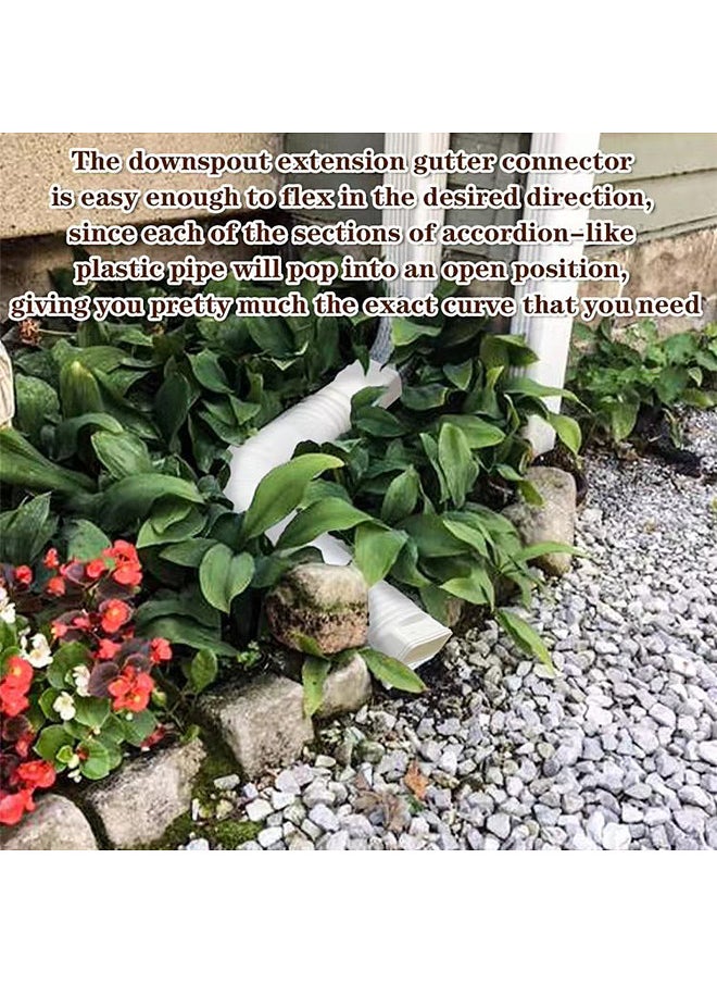 Generic - Rain Gutter Downspout Extensions Flexible Down Spout Drain Extender with 3x4in and 2x3in Connectors Extendable from 21 to 60 Inches Screws for Included - Image 1