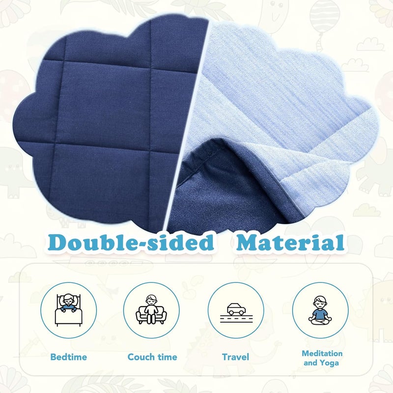 CuteKing Ultra-Cooling Weighted Blanket (10lbs, 40"x 60", Blue + Navy Blue) Absorbs Heat to Keep Adults Cool on Warm Nights, Ultra-Cool Weighted Blanket for Cooling with Premium Glass Beads - Image 4