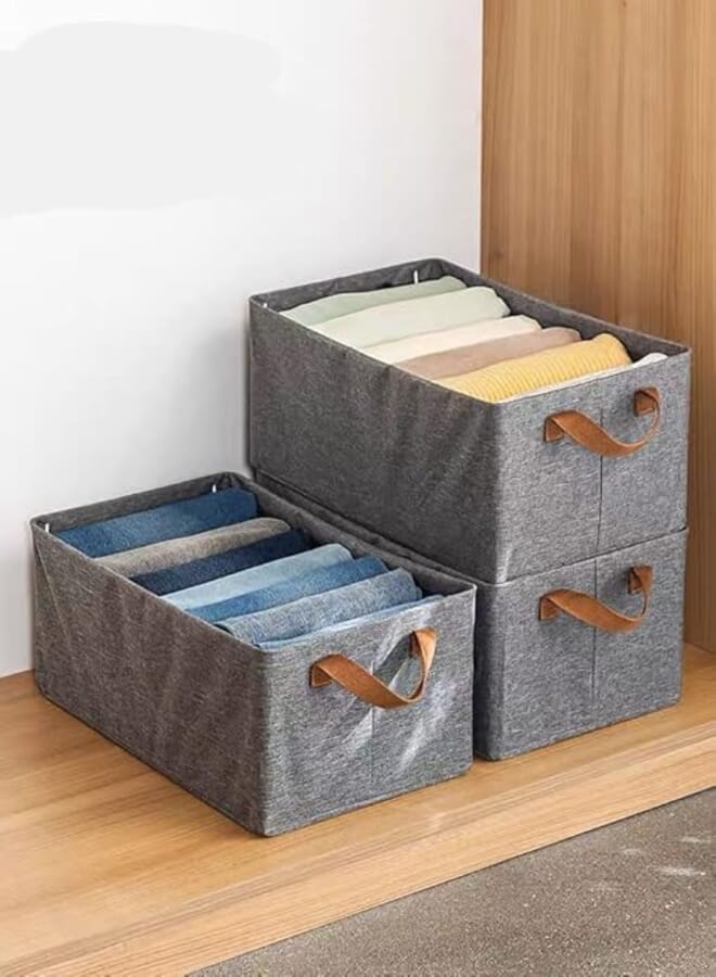 Generic Modern Fabric Cationic Wardrobe Drawer Storage Box - Grey (Neutral) - 1 Piece (Smart Home) - 2E+2 grams - Clothing
