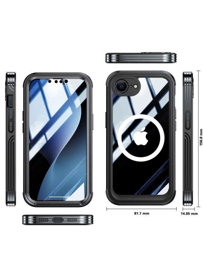 General - Suitable for iPhone 16E built-in 9H glass transparent mobile phone case compatible with magsafe magnetic wireless charging anti-drop mobile phone protective cover - Image 1