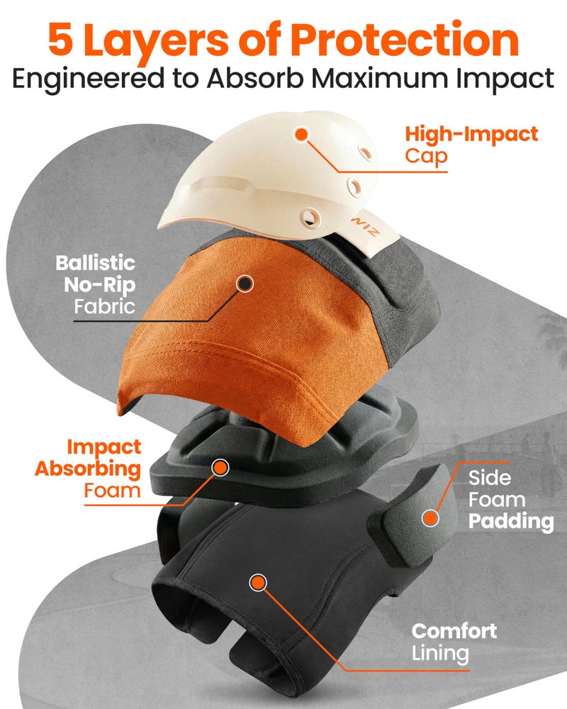 SKATEWIZ Knee and Elbow Pads Adult - Skating Protective Gear Adult - Shield - Size M/L Orange - Skateboard Pads with Wrist Guards for Inline Skates, Roller Skate - Ice Skates for Women - Image 3