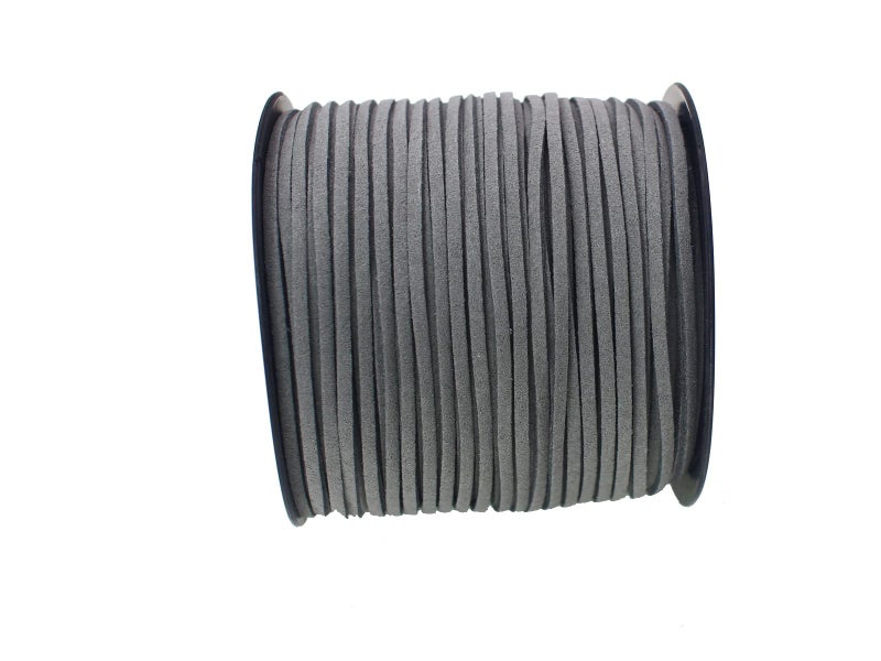 Pamir Tong Faux Leather Cord for Jewelry Making 100 Yards 26mm Thin Suede String Rope Gray Bracelet Cords DIY Crafts String for NecklaceDream Catcher SuppliesHat Walking Stick