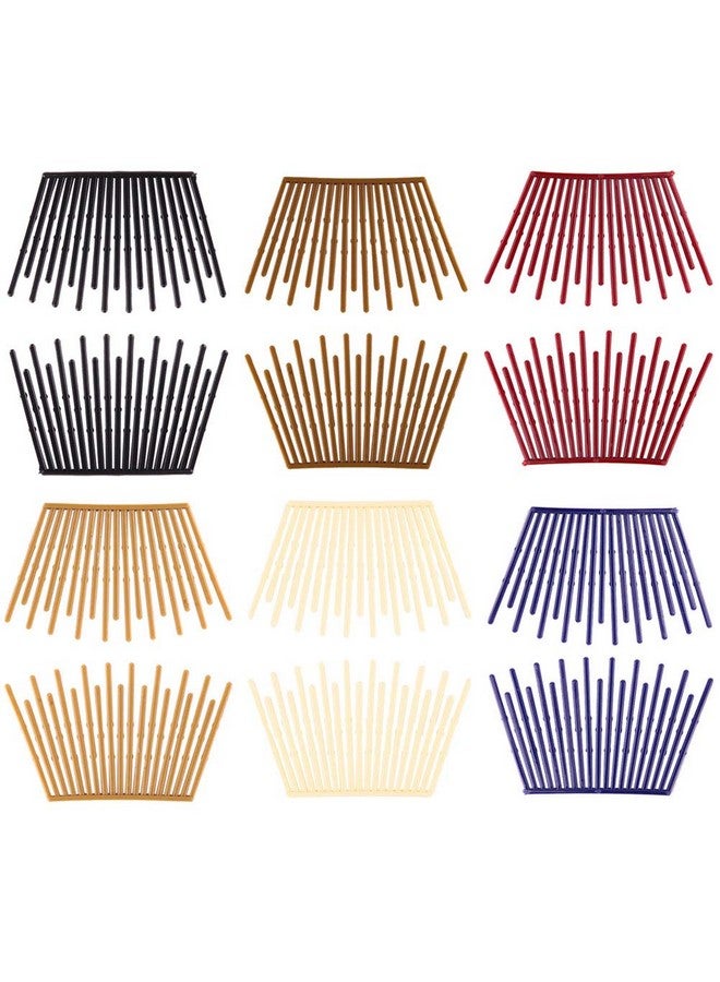 Teensery 6 Pairs Interlocking Hair Combs Double Side Comb Hair Jaw Clamps Hair Clips Ponytail Holder Hair Styling Accessories For Women Ladies Girls (Mixed Color) - Image 2