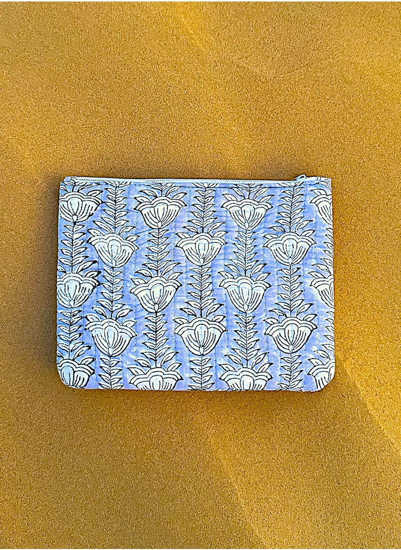Tohfa Luxe TohfaLuxe Terra Handmade Block Printed Flat Pouch