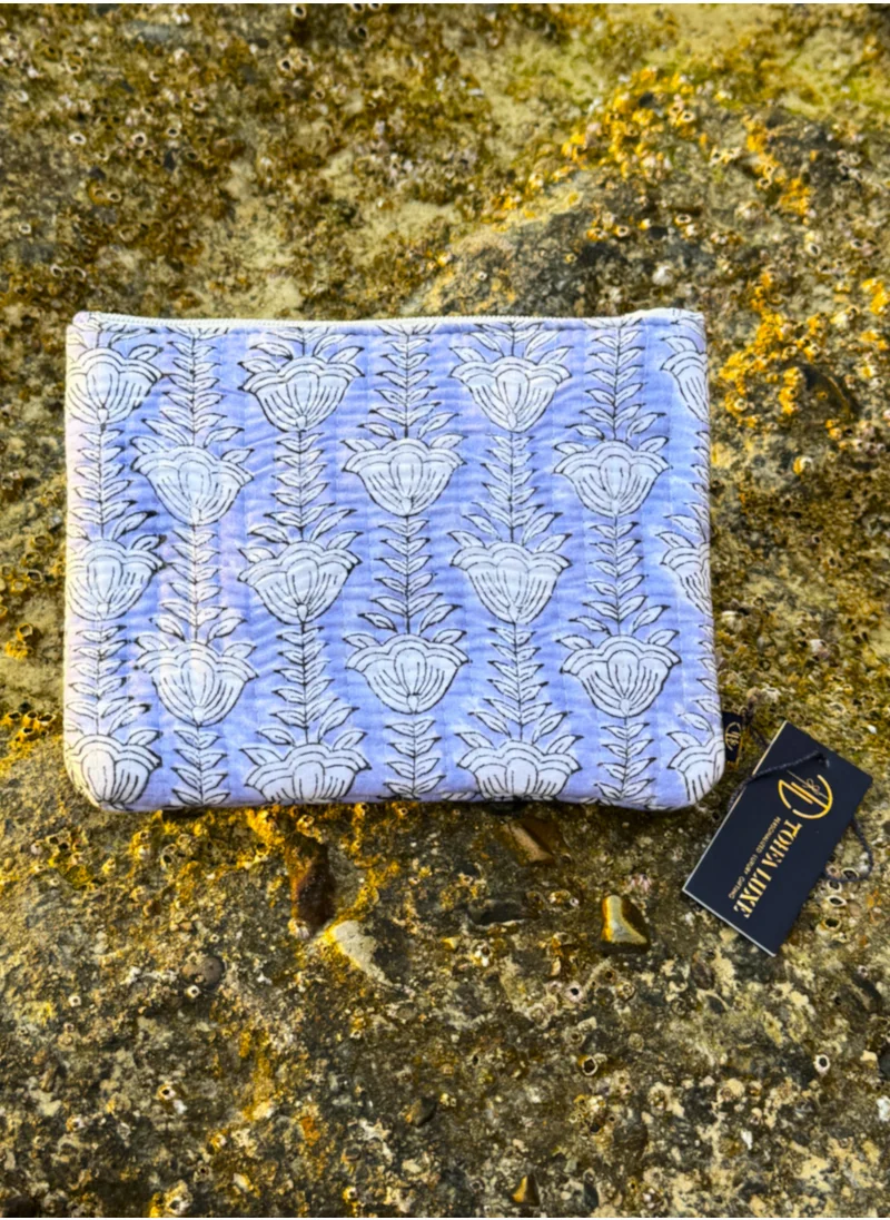 Tohfa Luxe TohfaLuxe Terra Handmade Block Printed Flat Pouch