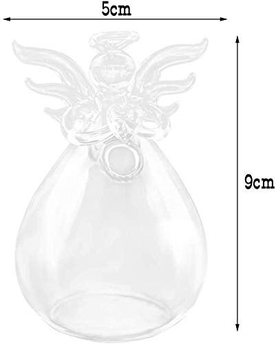 GENEDEY Pack of 5 Angel Design Glass Vases Clear Flower Plant Terrarium Container Hanging Vase Wedding Decor Garden Ornaments Hanging Planter - Image 2