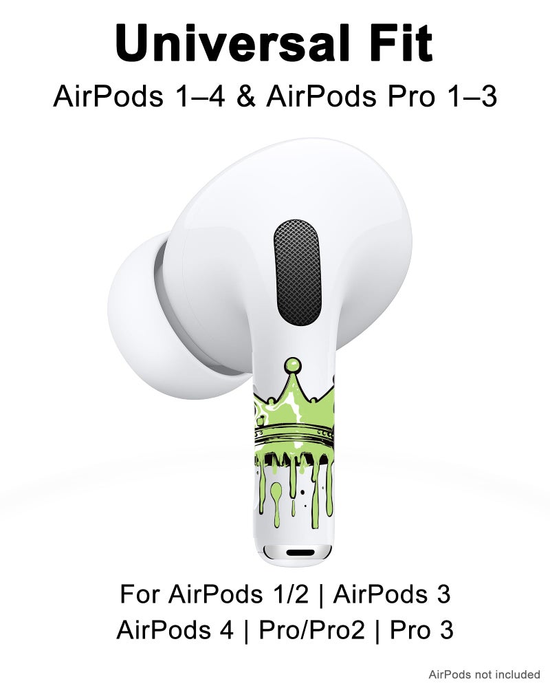 RockMax for AirPod Skins, Glow in The Dark Crown Stickers for Ear Buds, DIY Tattoos for AirPods Pro 2nd Generation, Easy to Identify, Compatible with AirPods Pro 1/2/3 & AirPod 1/2/3/4(Universal Fit) - Image 5
