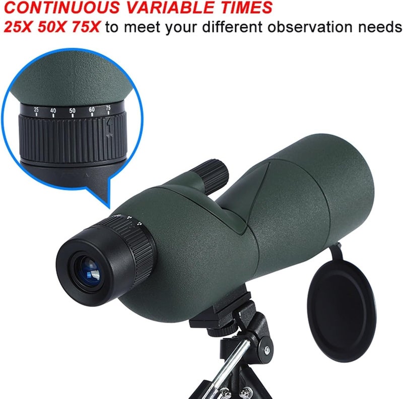 Real Instruments 25-75x60 Magnification Zoom HD,Monocular for Adults and Children,High Power Telescope Gadget, with Built-in Compass (MC-25-75x60) - Image 4