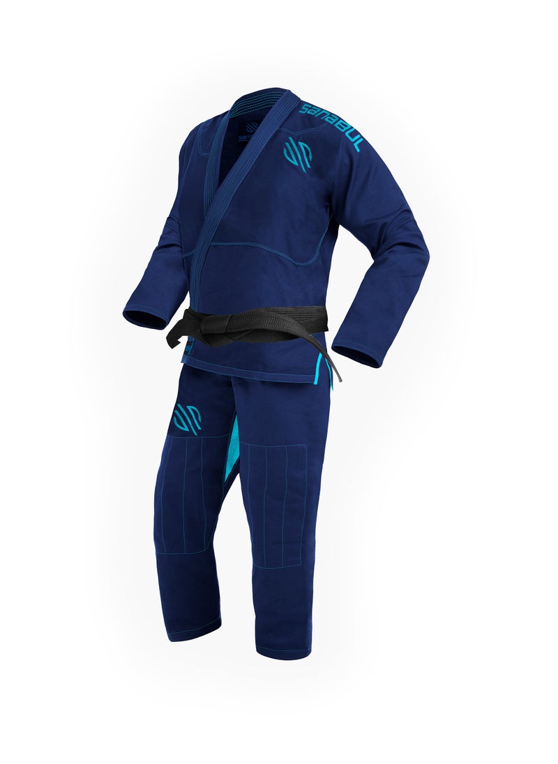 Sanabul  Sanabul Essential BJJ Gi for Men | Brazilian Jiu Jitsu Gi BJJ | Lightweight, Preshrunk Cotton Fabric | IBJJF Approved (Navy, A4)  - Image 1