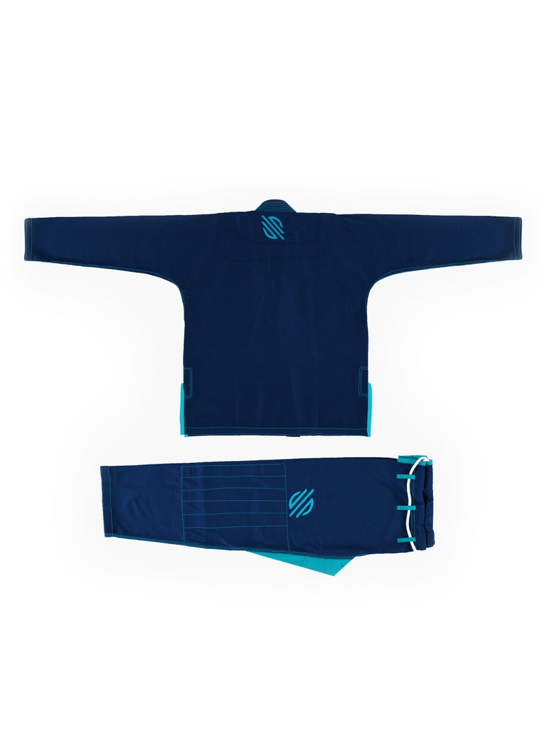 Sanabul  Sanabul Essential BJJ Gi for Men | Brazilian Jiu Jitsu Gi BJJ | Lightweight, Preshrunk Cotton Fabric | IBJJF Approved (Navy, A4)  - Image 3
