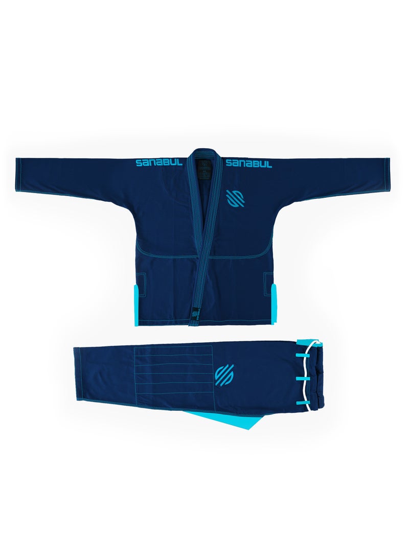 Sanabul  Sanabul Essential BJJ Gi for Men | Brazilian Jiu Jitsu Gi BJJ | Lightweight, Preshrunk Cotton Fabric | IBJJF Approved (Navy, A4)  - Image 4