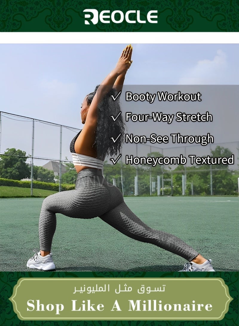 REOCLE Women's High-waisted Seamless Leggings Tummy Control & Body-shaping Fitness Leggings Made of Skin-friendly Comfortable & Elastic Fabric for Running Fitness Gym - Image 1