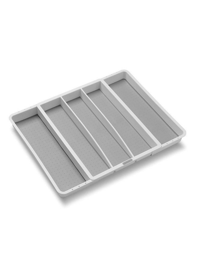 Madesmart madesmart Expandable Utensil Tray-White | Classic Collection | 5-Compartments | Kitchen Organizer | Soft-Grip Lining and Non-Slip Rubber Feet | Easy to Clean | BPA-Free  - Image 1