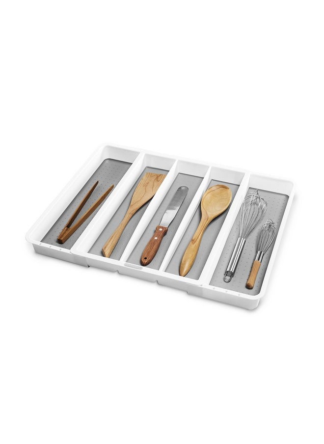 Madesmart madesmart Expandable Utensil Tray-White | Classic Collection | 5-Compartments | Kitchen Organizer | Soft-Grip Lining and Non-Slip Rubber Feet | Easy to Clean | BPA-Free  - Image 2