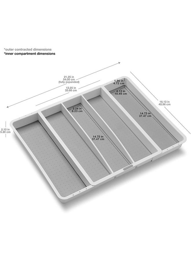Madesmart madesmart Expandable Utensil Tray-White | Classic Collection | 5-Compartments | Kitchen Organizer | Soft-Grip Lining and Non-Slip Rubber Feet | Easy to Clean | BPA-Free  - Image 5