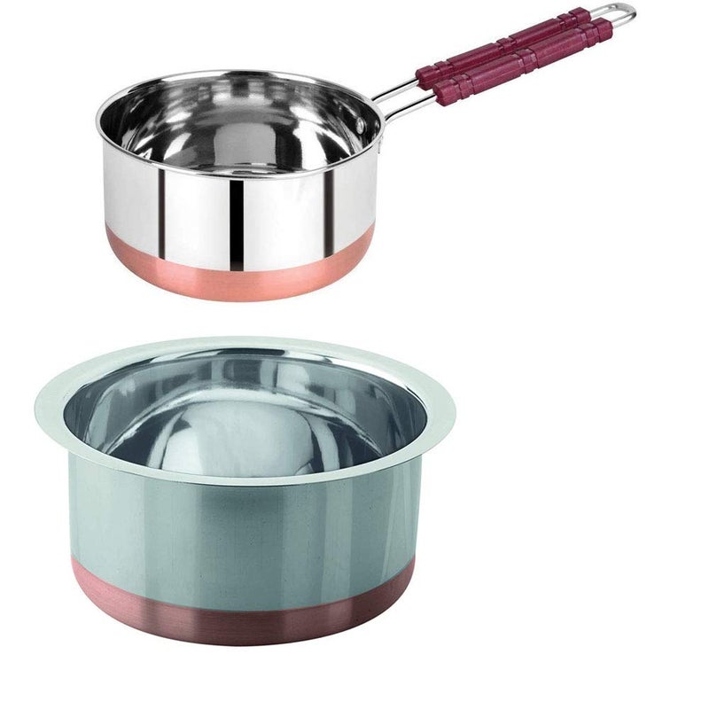 Liolis Copper Bottom Tope Set 1400ml with Sauce Pan- 1000ml - Image 1