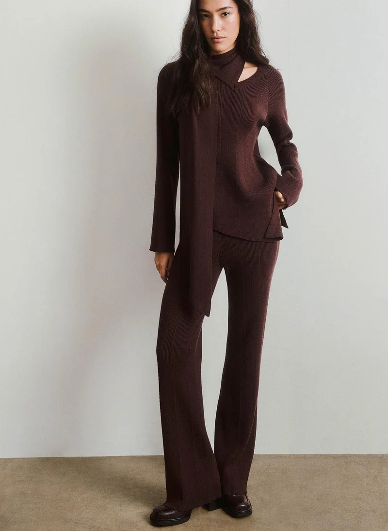 Lichi  Rib-knit jumper with decorative scarf for Women | Best Price UAE