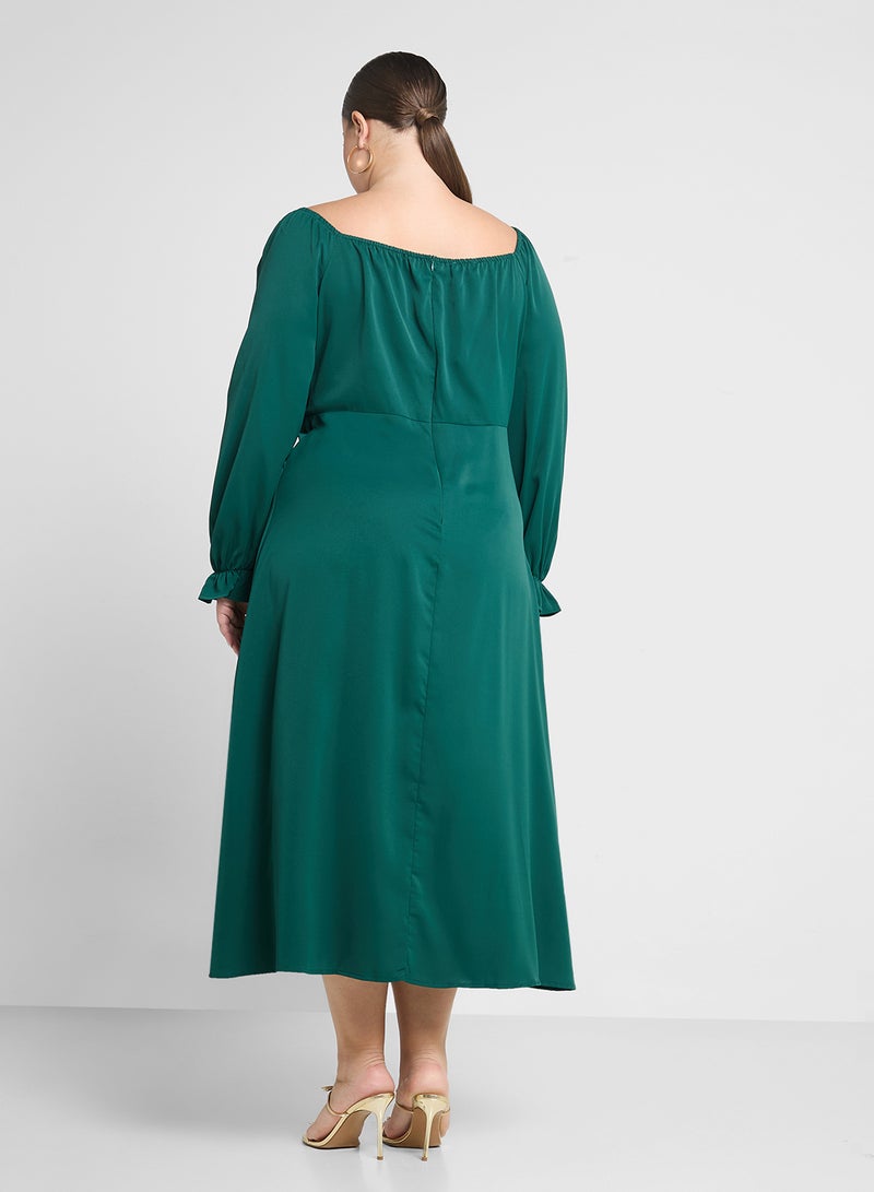 Ginger Plus Ruched Bodice Midi Dress - Image 2