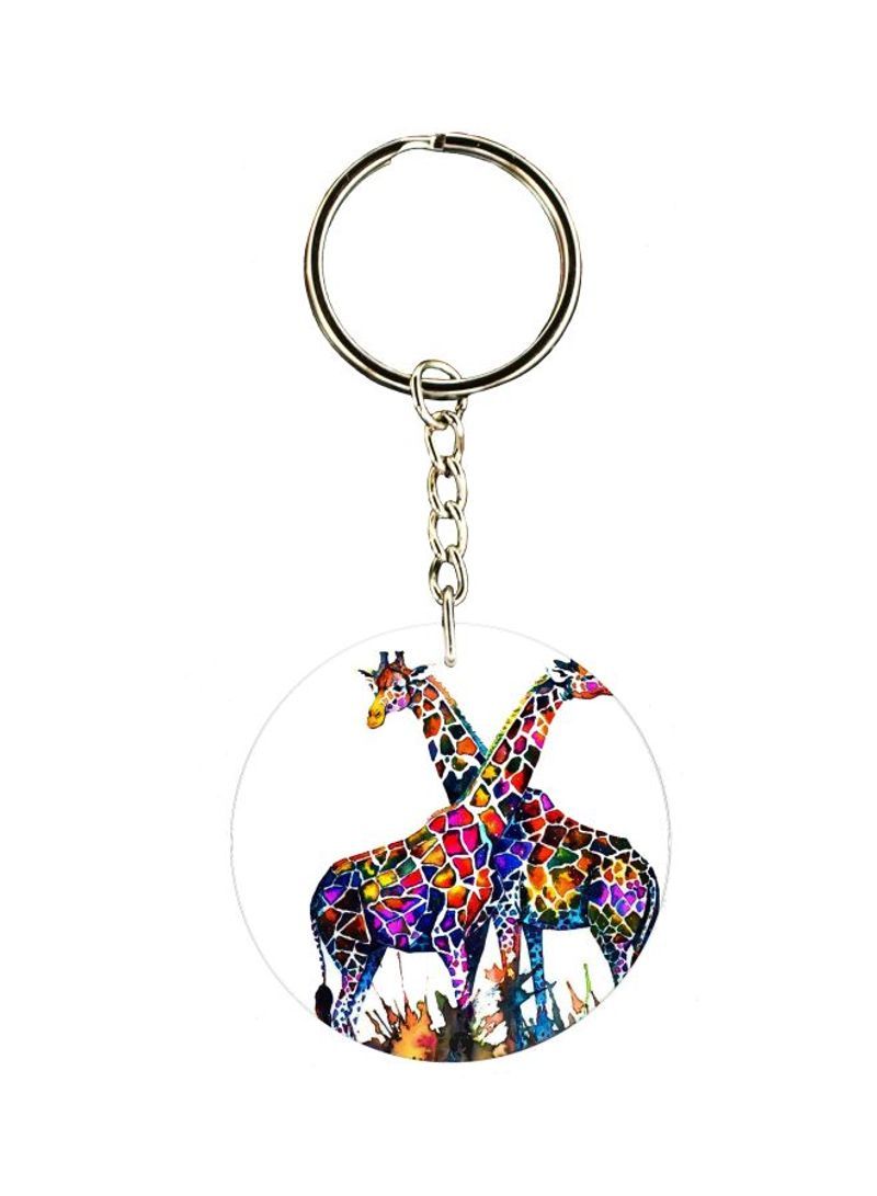 RKN Giraffe Printed Keychain