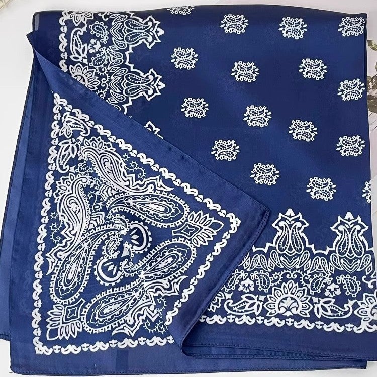 Blue Paisley Square Scarf 70x70cm - Image 2
