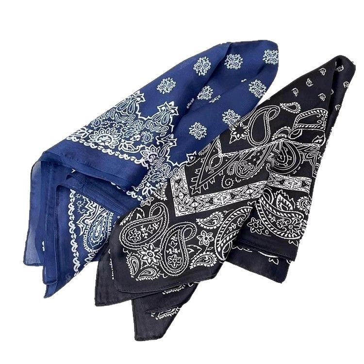 Blue Paisley Square Scarf 70x70cm - Image 3