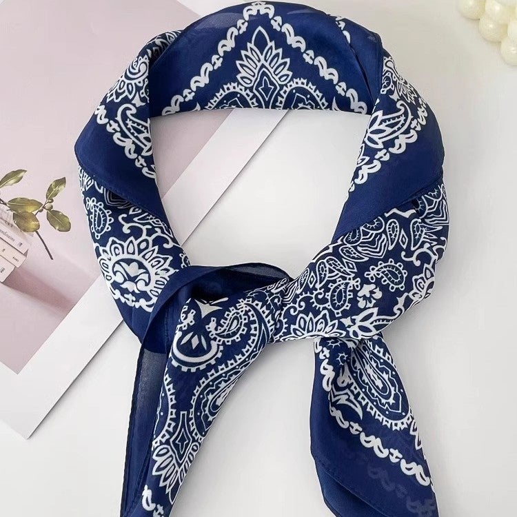 Blue Paisley Square Scarf 70x70cm - Image 1