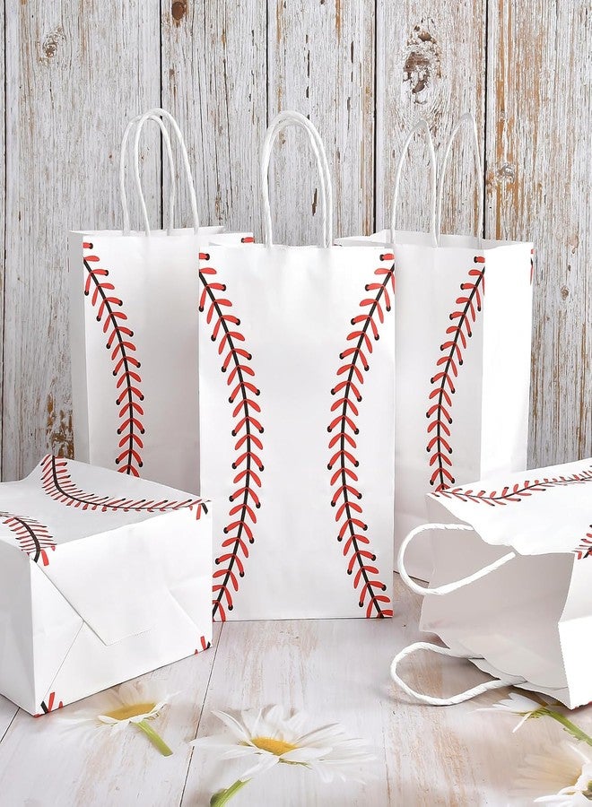 Rarapop Baseball Party Favors Gift Bags with Handle, 12 PCS Paper Snack Treat Goodie Bag for Baseball Theme Games Day Sports Goody Bags Birthday Party Decorations Supplies - Image 4