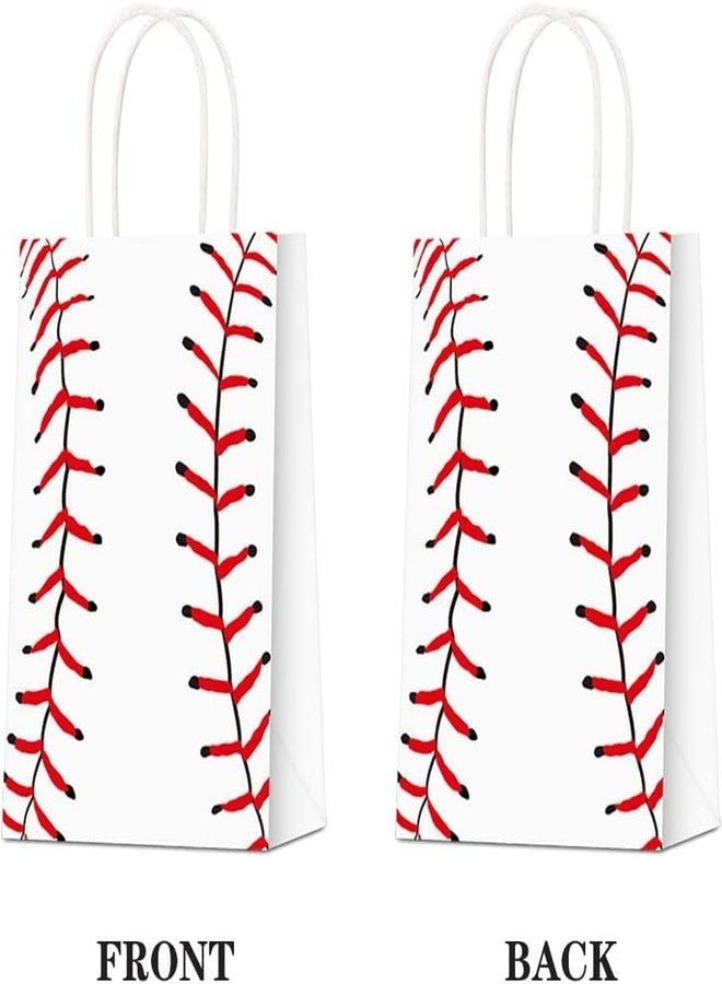 Rarapop Baseball Party Favors Gift Bags with Handle, 12 PCS Paper Snack Treat Goodie Bag for Baseball Theme Games Day Sports Goody Bags Birthday Party Decorations Supplies - Image 3