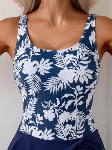 Eomenie One Piece Swimdress Swimsuits for Women Tummy Control Swim Dresses Skirt Bathing Suit - Image 5