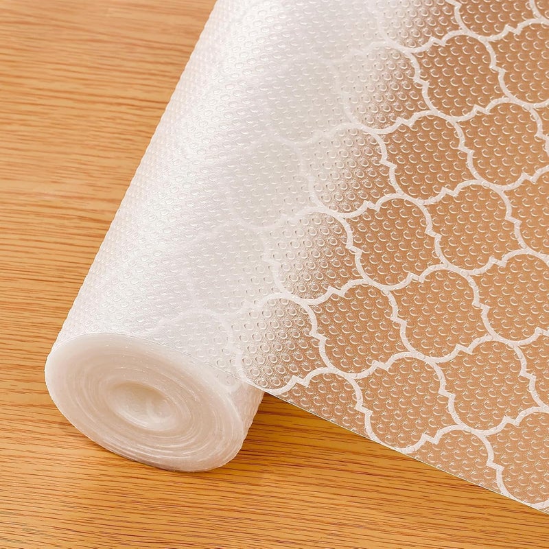 Porslin Kitchen Drawers Mat Liners, 45cm x 5m Roll, Non-Slip, Waterproof, Washable, BPA-Free, Durable EVA for Shelves, Cupboards, Drawers, Fridge Mats, Wardrobe, Food Safe (Absolute White) - Image 1