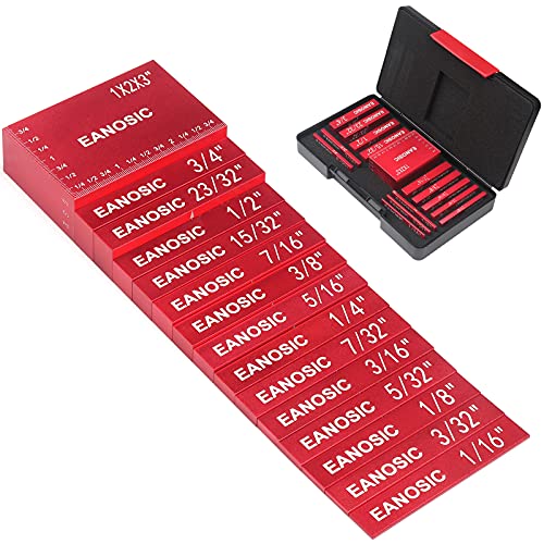 EANOSIC Setup Blocks Height Gauge Set, 15pcs Precision Aluminum Setup Bars for Router and Table Saw Accessories Woodworking Set Up, Bars Include Laser Engraved Size Markings - Image 1