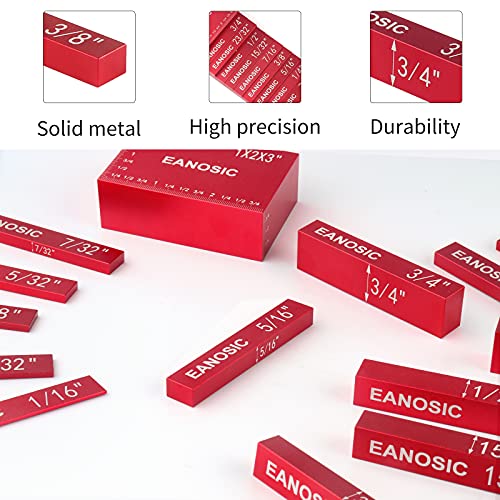 EANOSIC Setup Blocks Height Gauge Set, 15pcs Precision Aluminum Setup Bars for Router and Table Saw Accessories Woodworking Set Up, Bars Include Laser Engraved Size Markings - Image 2