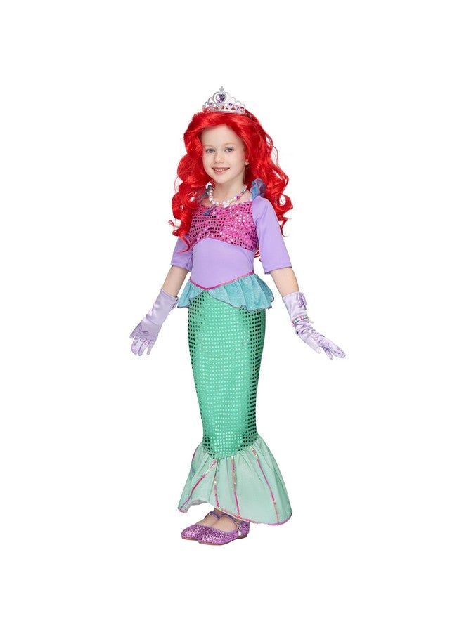 Spooktacular Creations Spooktacular Creations Halloween Little Mermaid Costume for Girls, Sequin Mermaid Dress Set, Light Purple Princess Dress for Toddler Dress-Up, Cosplay Party (3T, 3-4 yrs)  - Image 3