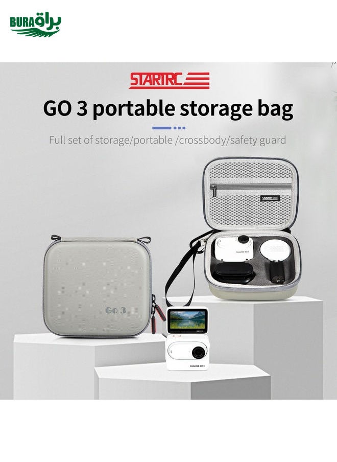 BURAQ - For Insta360 GO 3 / GO 3S STARTRC Portable PU Storage Box Case(Grey) - Image 1