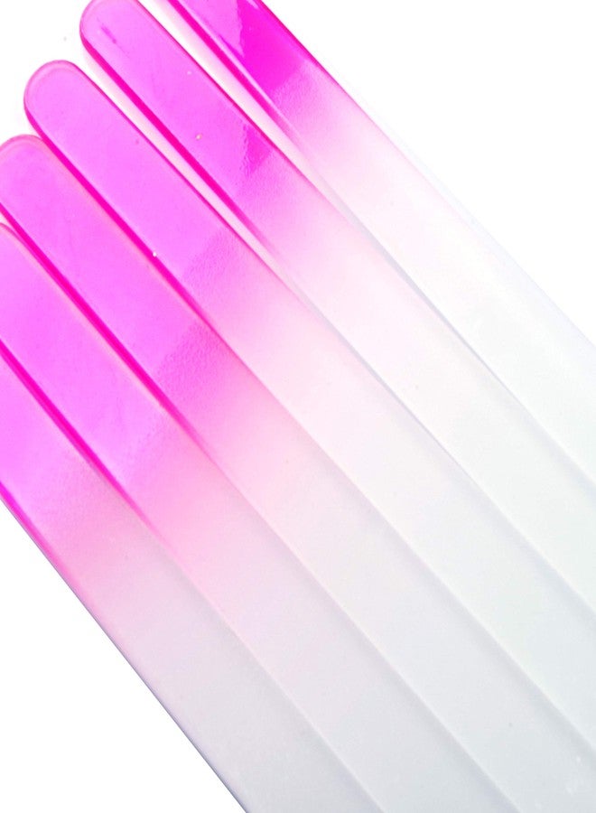 SIUSIO 10 Pack Professional Czech Crystal Glass Nail Files Double Sided Etched Surface Files Gradient Rainbow Color for Acrylic Nail Emery Boards & Buffer (Pink) - Image 4