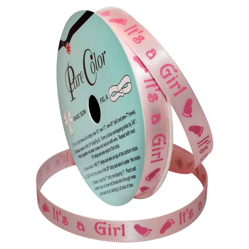 Morex Ribbon Morex Ribbon Special Occasions Ribbon Its a Girl Polyester 38Inch by 10Yard Light Pink Item 902021001