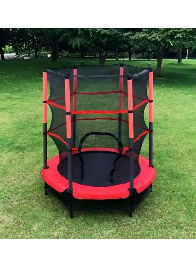 Denzoz Trampoline with Safety Enclosure Net, Outdoor Trampoline for Adults, with Spring Pad, Jumping Mat, 160*140 - Image 2