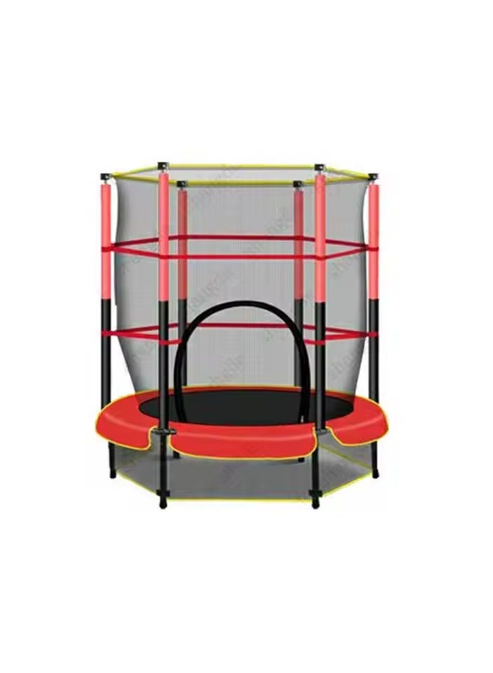 Denzoz Trampoline with Safety Enclosure Net, Outdoor Trampoline for Adults, with Spring Pad, Jumping Mat, 160*140 - Image 1