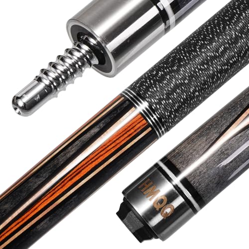 HMQQ Premium 58 Maple Pool Cue Stick 19oz Billiard Cue with 13mm Leather Tip Linen Wrap Adjustable Weight System Stainless Steel Joint Carry Bag Screw Kit Deluxe Gift for Players Black - Image 1