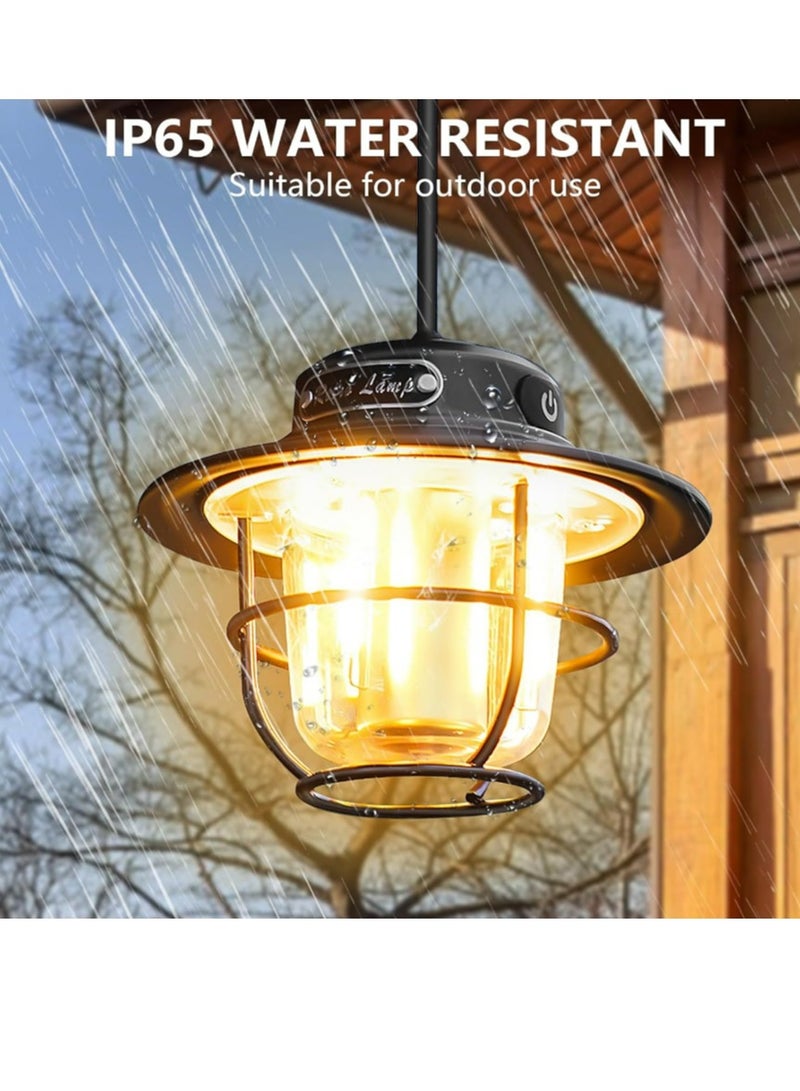 Camping Lantern Rechargeable, Retro Camping Light Portable Waterproof 4 Light Modes - Image 4