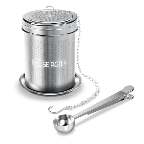 House Again Large Tea Infuser with Scoop, Extra Fine Mesh Tea Strainers for Loose Tea & Spice Infuser for Cooking, 304 Stainless Steel, Loose Leaf Tea Steeper for Brew Tea Spices & Seasonings - Image 1