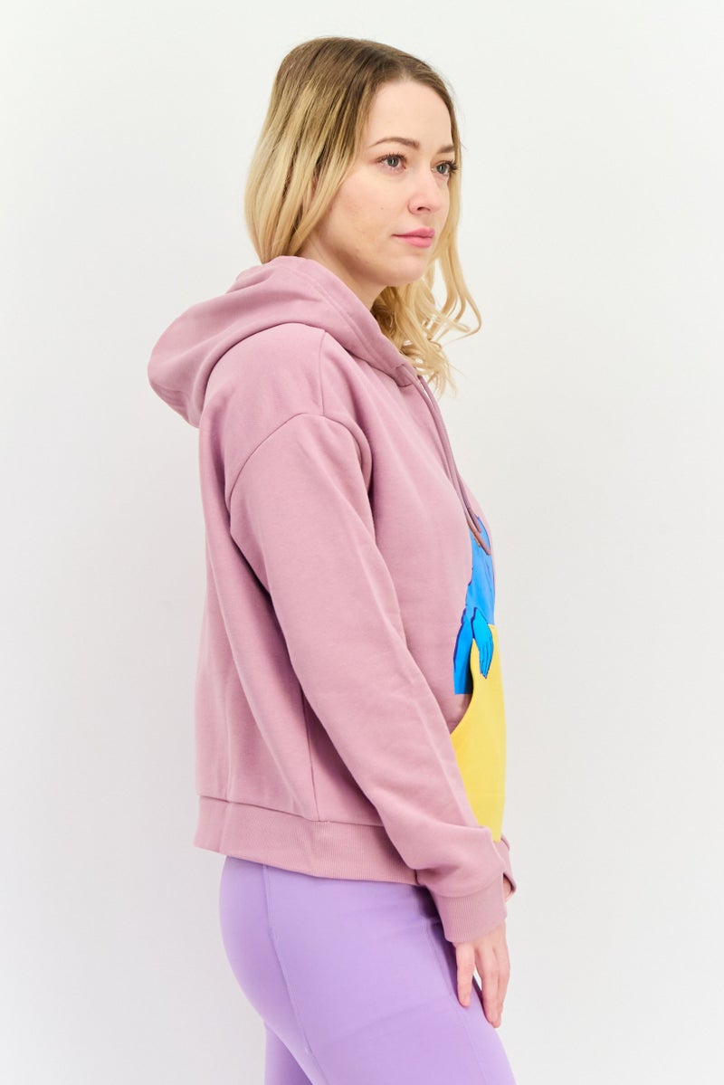 Adidas Women Sportswear Fit Long Sleeve Outdoor Hoodie, Mauve - Image 4