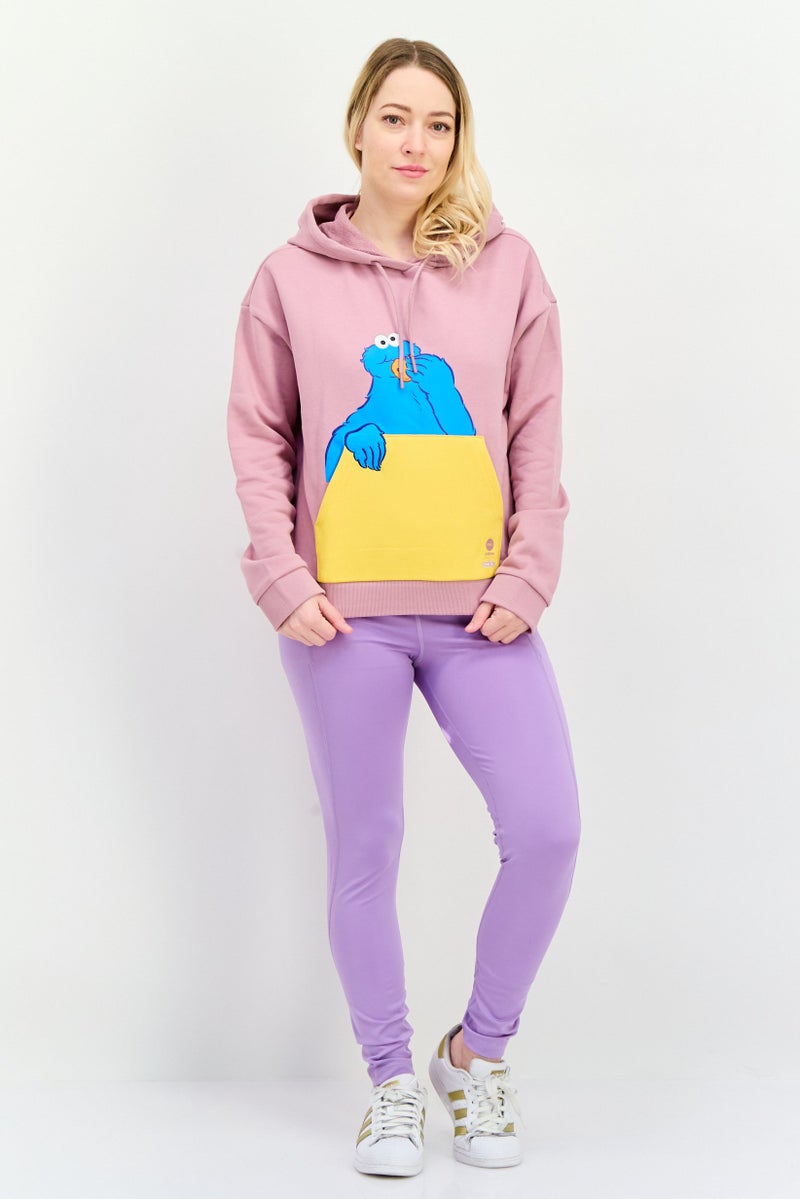 Adidas Women Sportswear Fit Long Sleeve Outdoor Hoodie, Mauve - Image 2