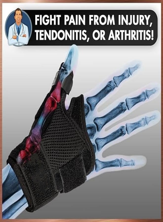 Faced Copper Wrist Thumb Brace - 1 Brace - Spica Spica Splint for De Quervain Tendonitis, Arthritis, CMC, Pain Relief - Left or Right Hand - Suitable for Men and Women. - Image 3