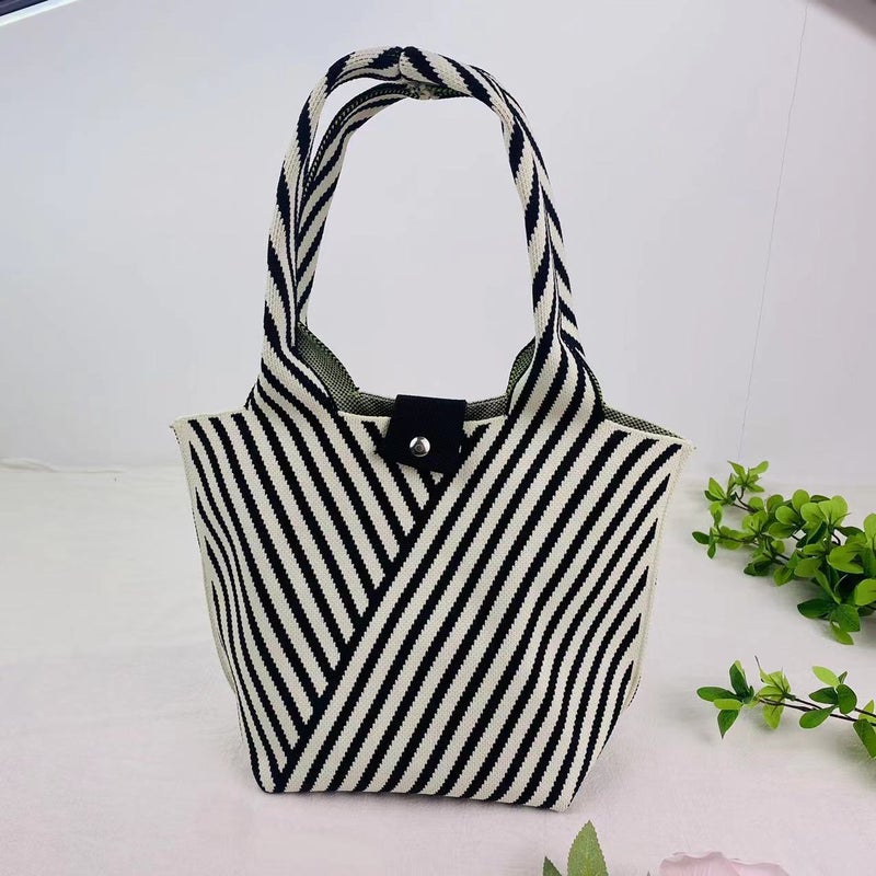 New Knitted Handbag Women'S Thickened Polyester Stereo Bag Going Out All-Match Woven Bag Knitted Bag - Image 1