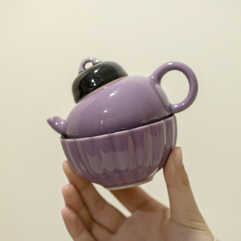 Ceramic Travel Tea Set Suit One Pot Two Cups Cloth Bag Storage Outdoor Portable Express Cup Kung Fu Tea Set Accompanying Gift - Image 5