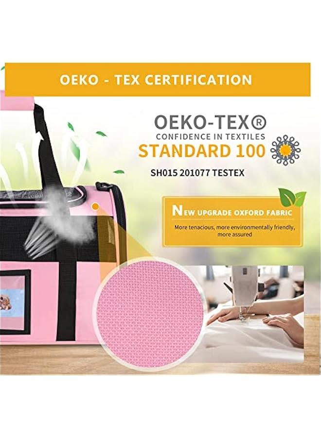 Pink TSA Approved Pet Carrier for Small Cats, Dogs, and Kittens - Collapsible Soft-Sided Cat Travel Carrier, Approved for Airline Travel with Pets under 15lb - Image 3