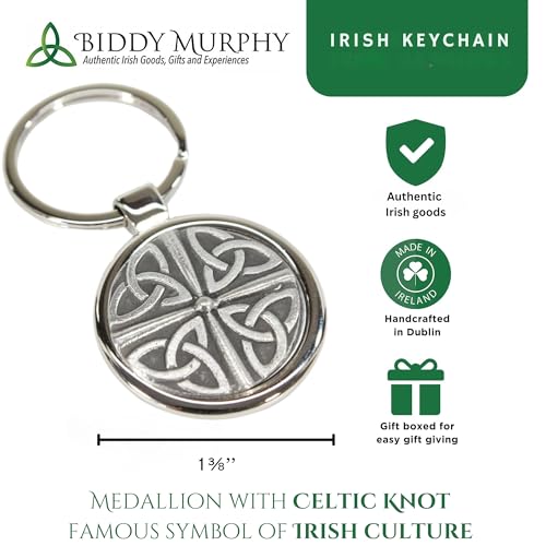 Biddy Murphy Irish Keychain Celtic Knot Stainless Steel & Pewter Made in Ireland - Image 4