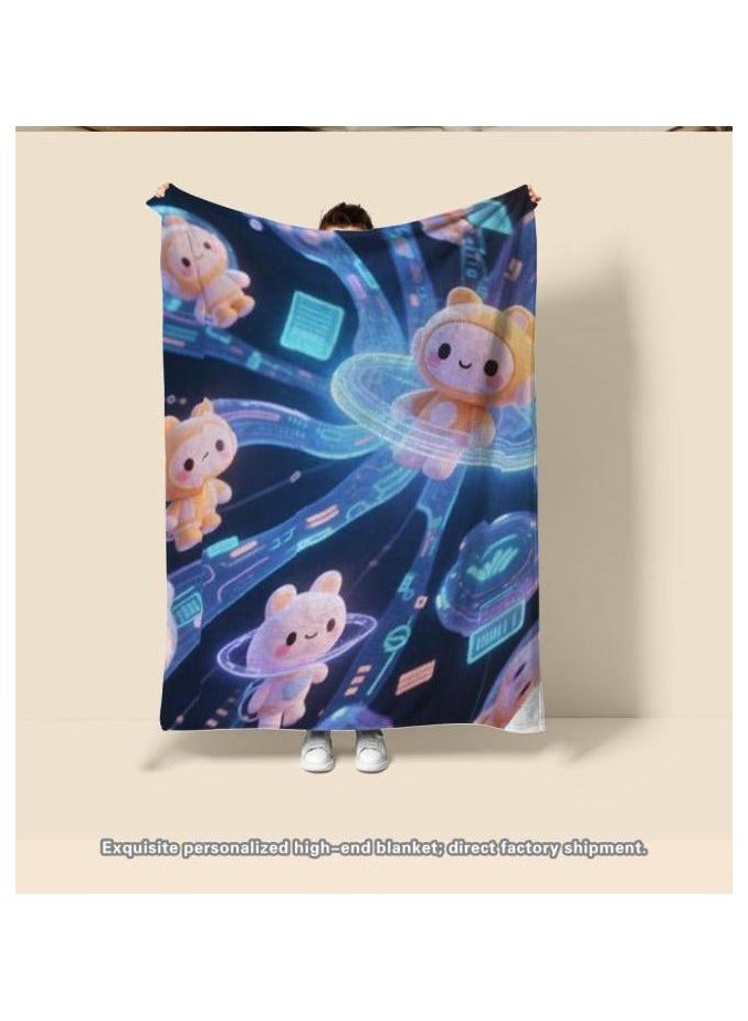 general Flannel thin blanket (warm and comfortable, suitable for sleep, gaming, dust removal and sandproof) 150cm*200cm - 527 - Image 3