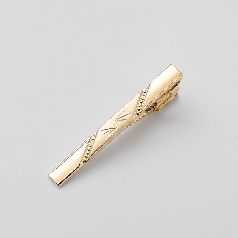 Sleek Dual-Tone Tie Clip for Mens Business Attire Slash batting